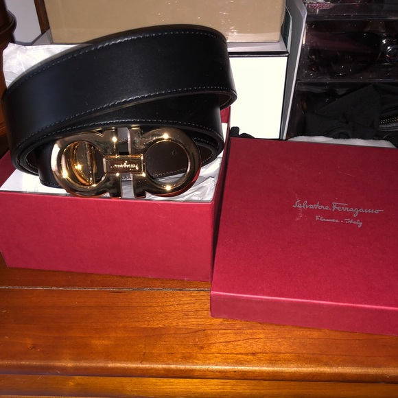 salvatore ferragamo reversible & adjustable leather belt